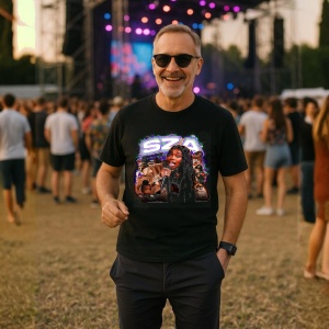 Tricou SZA - Microphone Sparkle, muzica Hip-Hop / Drill, Dama | Barbat | Copii, Culoare Negru - Img 9