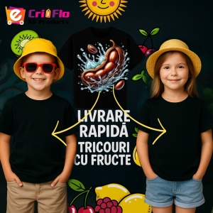 Tricou Tamarind si explozie exotica, Fructe, Copii | Dama, culoare negru - Img 6