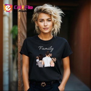 Tricou Tata Copil Ilustratie V2, din bumbac 100%, tricou negru, Dama | Barbat - Img 6