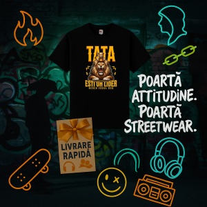 Tricou Tata esti un lidere, Mereu Eroul meu Negru, Copii | Dama | Barbat - Img 11