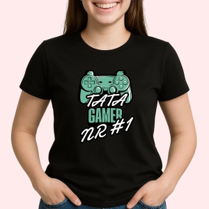 Tricou Tata gamer nr 1 Negru, Copii | Dama | Barbat - Img 2