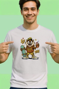 Tricou Taz salbatic cu hanorac galben si graffiti Copii | Dama | Barbat - Img 2