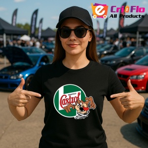 Tricou Tazz Vartej Cu Logo Castrol | Unisex Dama si Barbat - Img 2