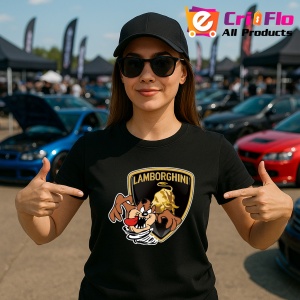 Tricou Tazz Vartej Cu Logo Lamborghini 2 | Unisex Dama si Barbat - Img 2