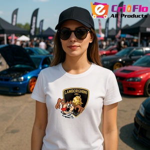 Tricou Tazz Vartej Cu Logo Lamborghini 2 | Unisex Dama si Barbat - Img 3