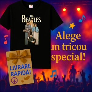 Tricou The Beatles - Group with Amps, muzica Hip-Hop / Rap, Dama | Barbat | Copii, Culoare Negru - Img 11