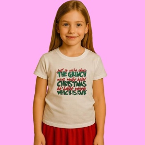 Tricou The Grinch Hated People Which Is Fair Quote, din bumbac 100%, tricou alb, Copii | Dama | Barbat - Img 2