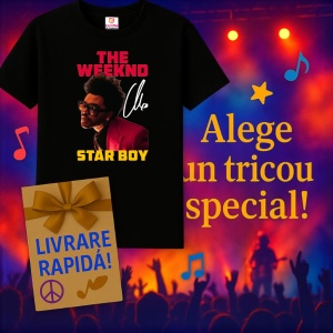 Tricou The Weeknd - Starboy Classic, muzica Hip-Hop / Trap, Dama | Barbat | Copii, Culoare Negru - Img 11