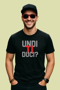 Tricou Ti Mesaj Scurt Rosu Negru, din bumbac 100%, tricou negru Copii | Dama | Barbat - Img 3