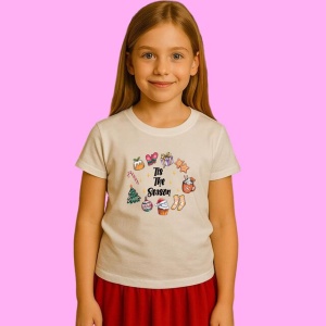 Tricou Tis The Season, din bumbac 100%, tricou alb, Copii | Dama | Barbat - Img 2