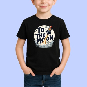 Tricou To the moon bitcoin rocket, pana la luna racheta bitcoin, Copii | Dama | Barbat , tricou negru - Img 2