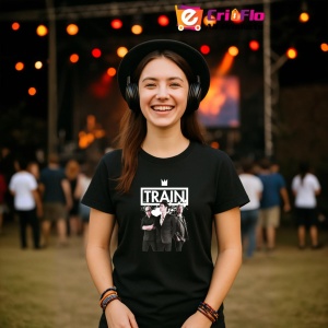 Tricou Train - Band Portrait, muzica Hip-Hop / Trap, Dama | Barbat | Copii, Culoare Negru - Img 5