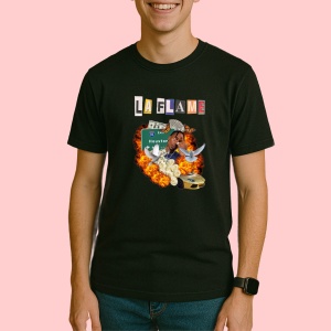 Tricou Travis Scott - La Flame si foc, muzica Hip-Hop / Punk Rap / Trap Metal, Dama | Barbat | Copii, Culoare Negru