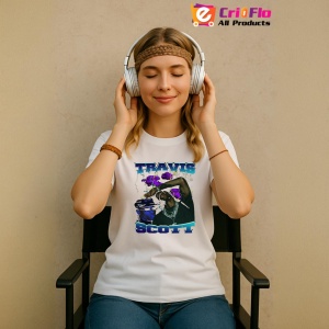 Tricou Travis Scott - Miscare si lumina violet, muzica POP, Dama | Barbat | Copii - Img 7