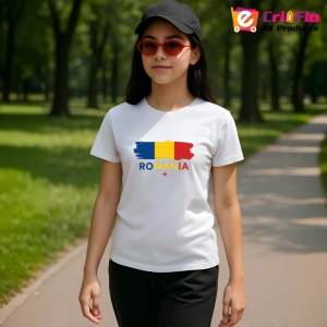 Tricou Tricolor romania cu text colorat |Colectia Tricouri Romania