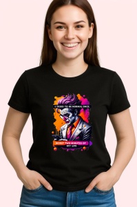 Tricou Tried To Be Normal Rockstar 2 Minutes, Copii | Dama | Barbat, culoare negru - Img 3