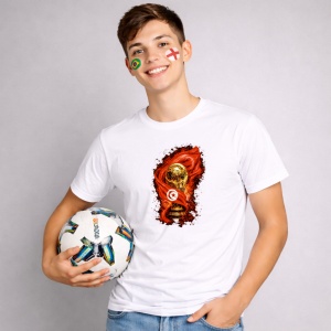 Tricou Tunisia World Cup Fifa 2026, din bumbac 100%, tricou alb, Copii | Dama | Barbat - Img 2