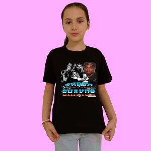 Tricou Tupac City Monochrome, muzica Indie Pop, Dama | Barbat | Copii, Culoare Negru - Img 2