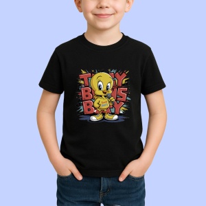 Tricou Tweety boss boy galben cu tricou rosu graffiti Copii | Dama | Barbat Barbat - Img 6