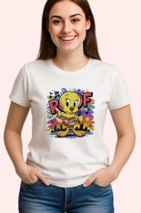 Tricou Tweety rooff freestyle microfon galben si splash de culoare Copii | Dama | Barbat Barbat - Img 3