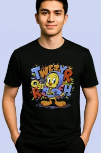 Tricou Tweety tweet rush cu hanorac albastru si sneakers Copii | Dama | Barbat Barbat - Img 5