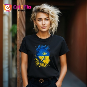 Tricou Ukraine Steag Splash Art, Copii | Dama | Barbat, culoare negru - Img 12