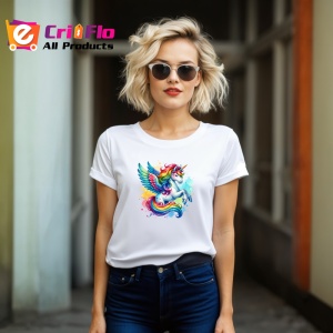 Tricou unicorn with wings flying smile, unicorn cu aripi zambitor si colorat, Copii | Dama | Barbat - Img 11