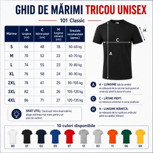 Tricou unisex clasic damă și bărbat Malfini Classic 101, 100% bumbac, 160 g/mp - Img 4