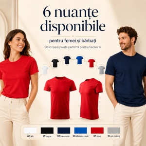 Tricou Unisex Damă/Bărbat Heavy New Free F37 – 100% Bumbac, Label Free, 200 g/m², XS–3XL