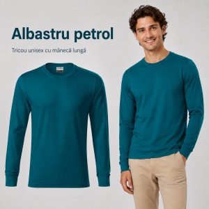 Tricou Unisex Damă și Bărbat Rimeck, Mânecă Lungă cu Manșete, 100% Bumbac, 160 g/m², S–3XL - Img 20