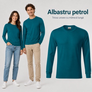 Tricou Unisex Damă și Bărbat Rimeck Resist LS R05, Mânecă Lungă, 100% Bumbac, 160 g/m², S–3XL - Img 11