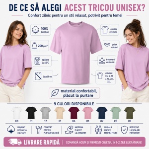 Tricou unisex oversize damă Malfini Stage 812, model larg și lejer, 100% bumbac - Img 2