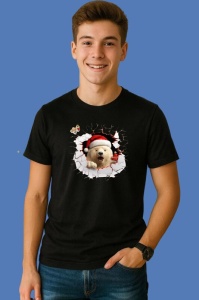 Tricou Ursulet Dragut In Gaura De Perete Craciun, din bumbac 100% Copii | Dama | Barbat - Img 3