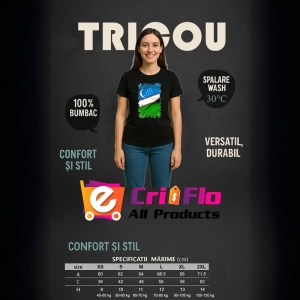 Tricou Uzbekistan Steag Splash Art, Copii | Dama | Barbat, culoare negru - Img 11