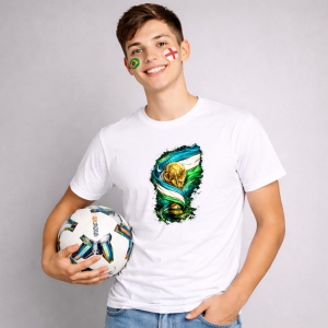 Tricou Uzbequistao World Cup Fifa 2026, din bumbac 100%, tricou alb, Copii | Dama | Barbat - Img 3