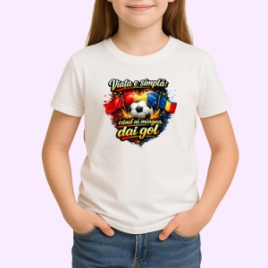 Tricou Viata E Simpla Cand Ai Minge Dai Gol Fotbal, din bumbac 100% , tricou alb pentru Copii | Dama | Barbat