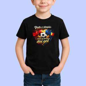 Tricou Viata E Simpla Cand Ai Minge Dai Gol Fotbal, din bumbac 100%, tricou negru Copii | Dama | Barbat - Img 2