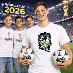 Tricou Vinicius Jr Brazil World Cup Fifa 2026 V2, din bumbac 100%, tricou alb, Copii | Dama | Barbat - Img 7