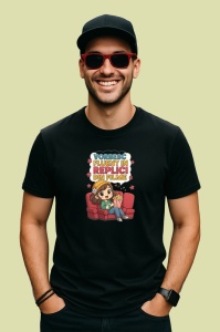 Tricou Vorbesc fluent in replici din filme, Copii | Dama | Barbat , tricou negru - Img 4