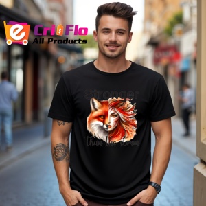 Tricou Vulpe si femeie puternica mesaj motivational stronger than the storm Copii | Dama | Barbat Barbat - Img 17