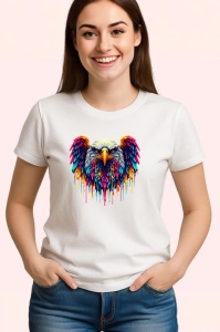 Tricou Vultur cu penaj rosu albastru simbol patriotic graffiti Copii | Dama | Barbat - Img 3