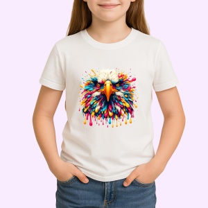 Tricou Vultur realist in culori vibrante fundal alb Copii | Dama | Barbat