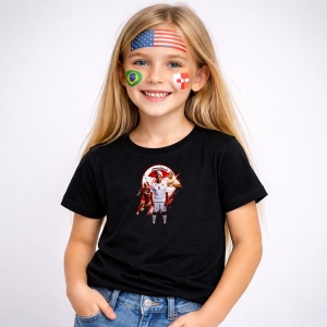 Tricou Wahbi Khazri Tunisia World Cup Fifa 2026, din bumbac 100%, tricou negru, Copii | Dama | Barbat