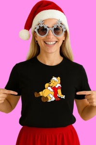 Tricou Winnie Odihninduse Cu Fular Galben, din bumbac 100% Copii | Dama | Barbat - Img 2