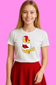 Tricou Winnie Salutand Cu Brate Deschise Craciun, din bumbac 100% Copii | Dama | Barbat - Img 3