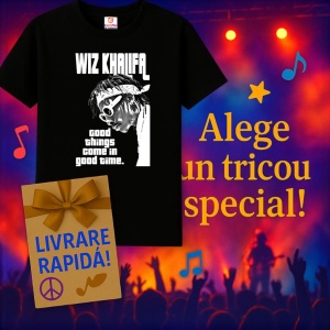 Tricou wiz khalifa alb contur, muzica Pop / Country (ini?ial), Dama | Barbat | Copii, Culoare Negru - Img 7