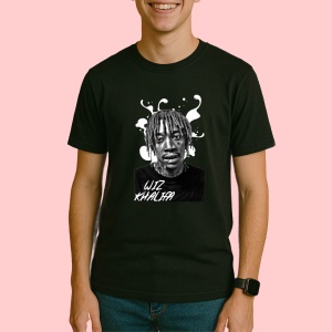 Tricou wiz khalifa alb negru, muzica Rock / Pop Rock, Dama | Barbat | Copii, Culoare Negru