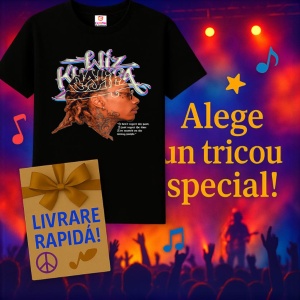 Tricou Wiz Khalifa Profil lateral cu par impletit si ochelari, muzica Hip-Hop / Trap, Dama | Barbat | Copii, Culoare Negru - Img 11