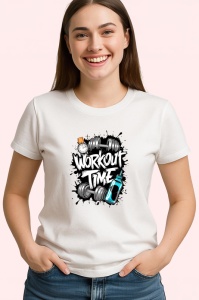 Tricou Workout Time Ceas Haltere, Copii | Dama | Barbat - Img 3
