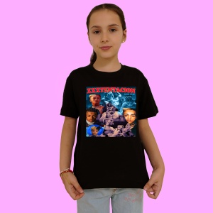 Tricou xxxtentacion albastru colaj, muzica Hip-Hop / Trap, Dama | Barbat | Copii, Culoare Negru - Img 2